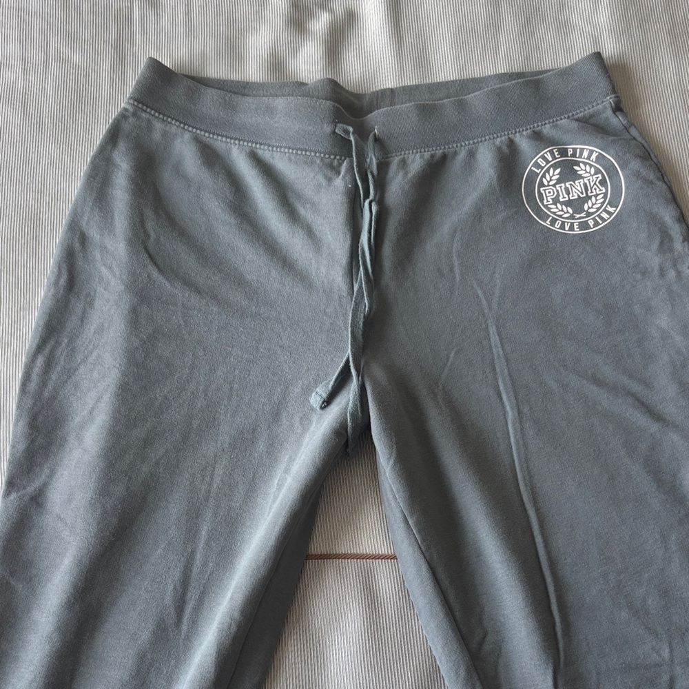 PINK Victoria's Secret girls Gray Drawstring Joggers with Logo